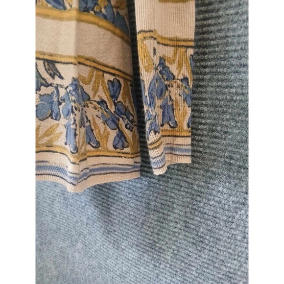 Anthropologie Guinevere Pointed Tapestry Lightweight Linen Waterfall Cardigan M - Picture 9 of 10